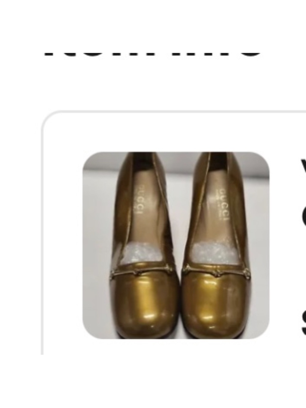 Gucci Metallic Gold Loafer Flats